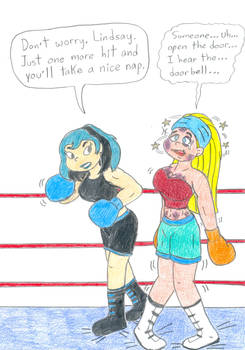 Boxing Gwen vs Lindsay