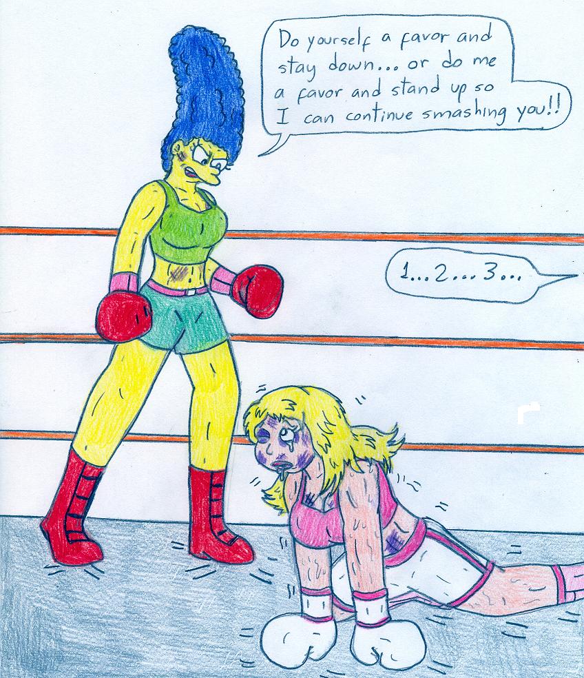 Boxing Marge Simpson vs Francine Smith