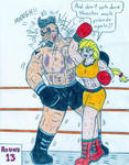 Boxing Human Applejack vs Iron Will by Jose-Ramiro