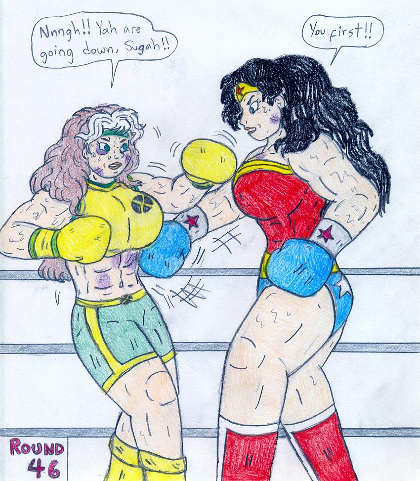 Boxing Wonder Woman vs Rogue