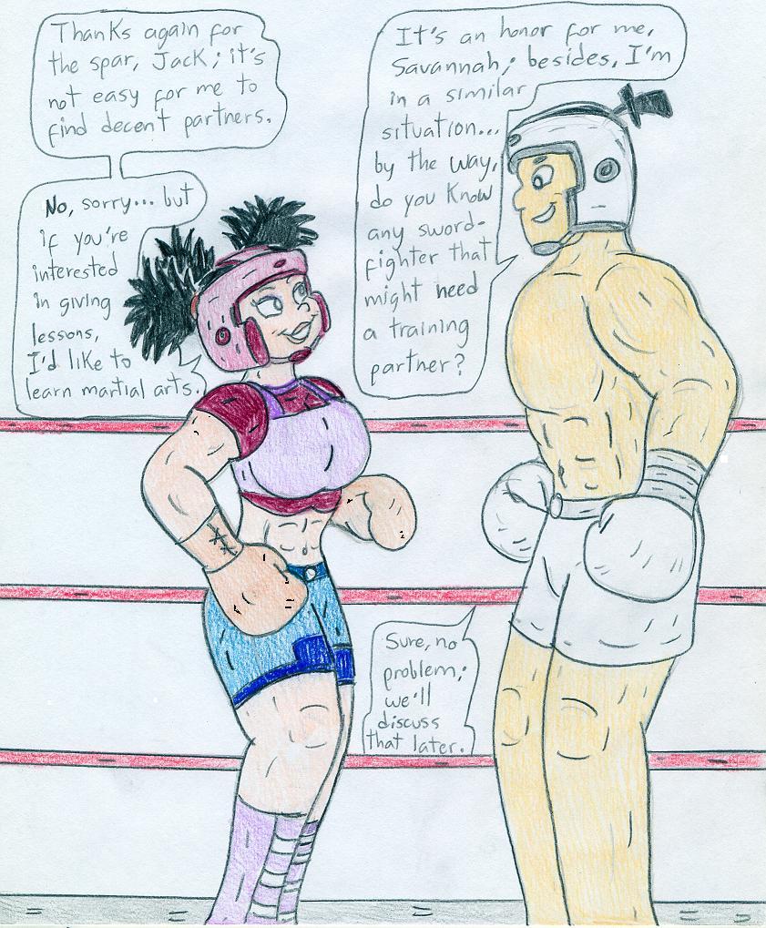 Boxing Spar - Savannah and Samurai Jack