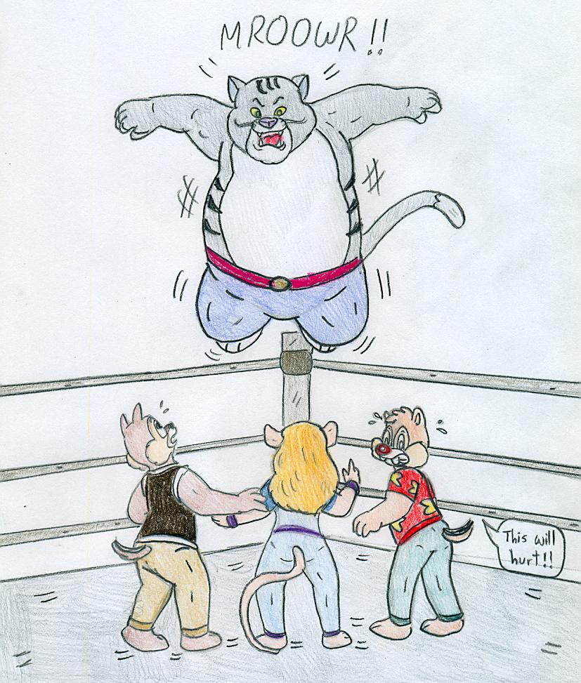 Wrestling Anthro Rescue Rangers vs Fat Cat