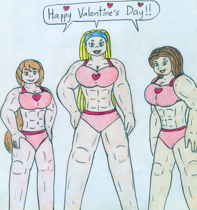 Valentine's Day - Muscle Girls