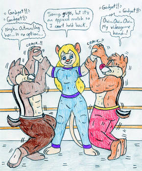 Wrestling Gadget vs Chip and Dale