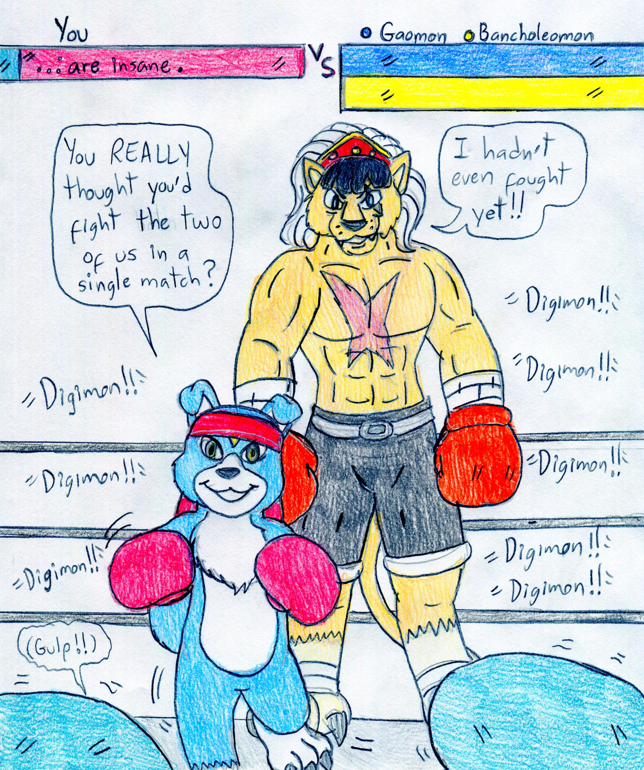 Boxomon Boxing You vs Gaomon and Bancholeomon by Jose-Ramiro on DeviantArt