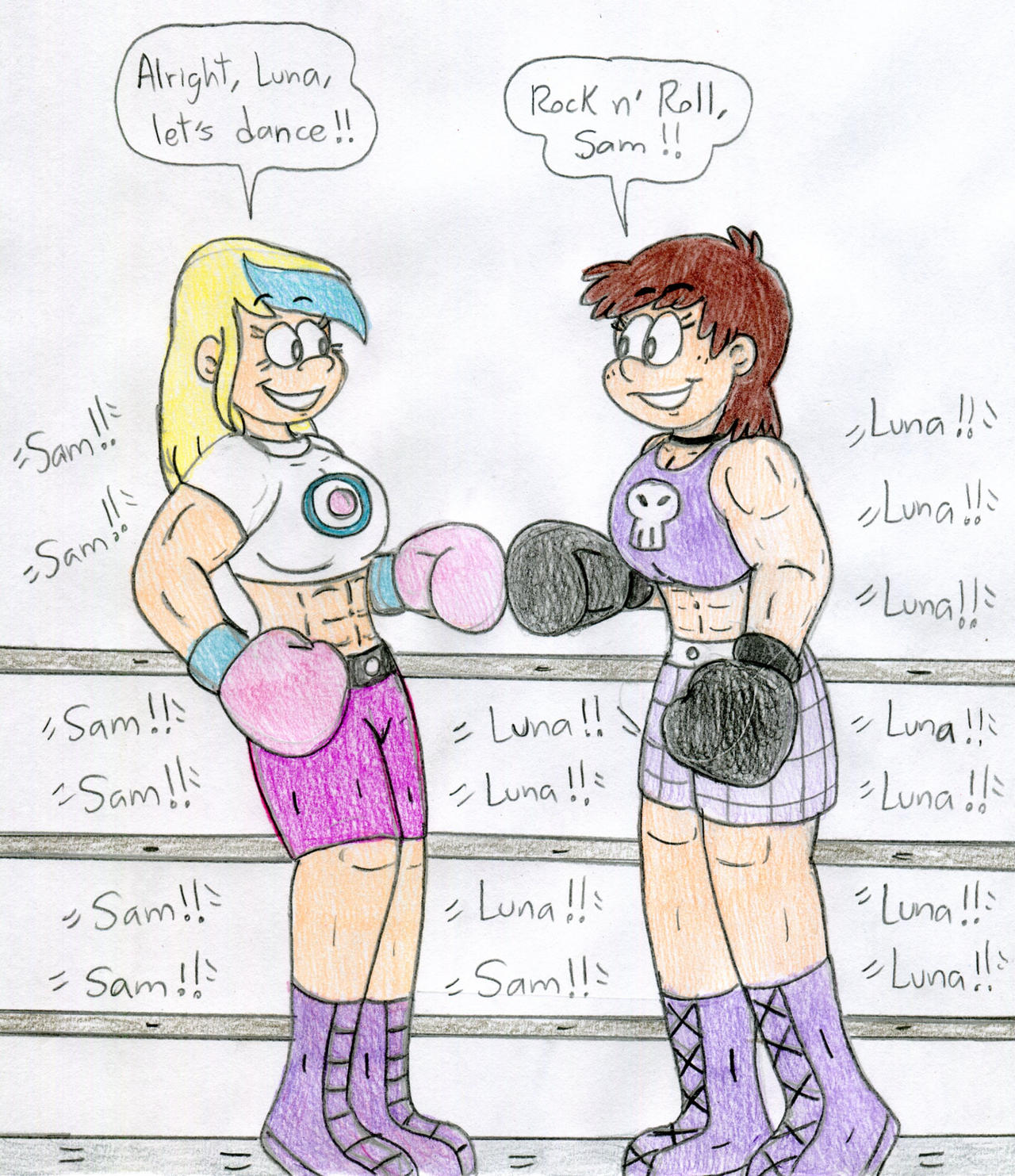 Boxing Luna vs Sam by Jose-Ramiro on DeviantArt