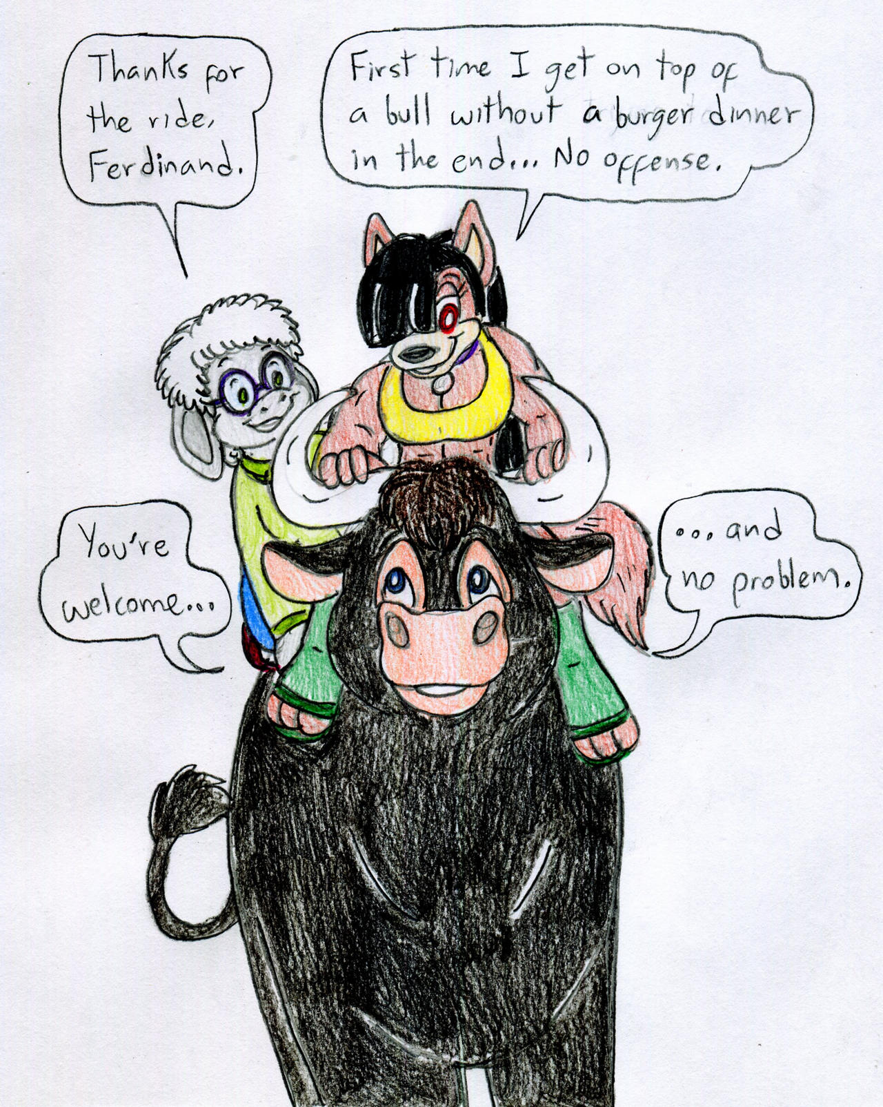 Nina and her owner, Ferdinand the Bull by matiriani28 on DeviantArt