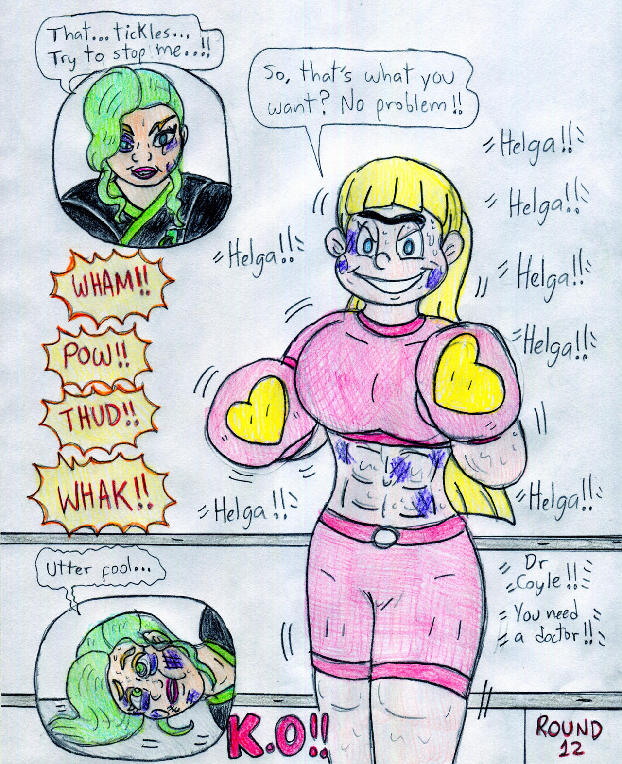 Boxing Helga vs Dr Coyle -2 by Jose-Ramiro on DeviantArt