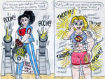 Supergirl and Yaomomo by Jose-Ramiro