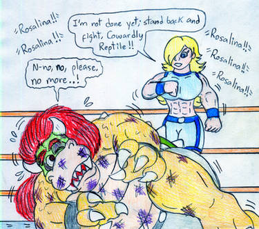 Wrestling Muscular Rosalina vs Bowser