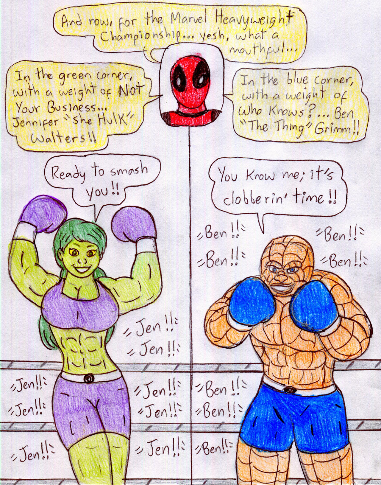 Boxing She Hulk vs The Thing - Intro by Jose-Ramiro on DeviantArt