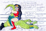 Wonder Woman vs Jormungandr by Jose-Ramiro