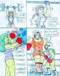 Boxing Training - She Hulk by Jose-Ramiro