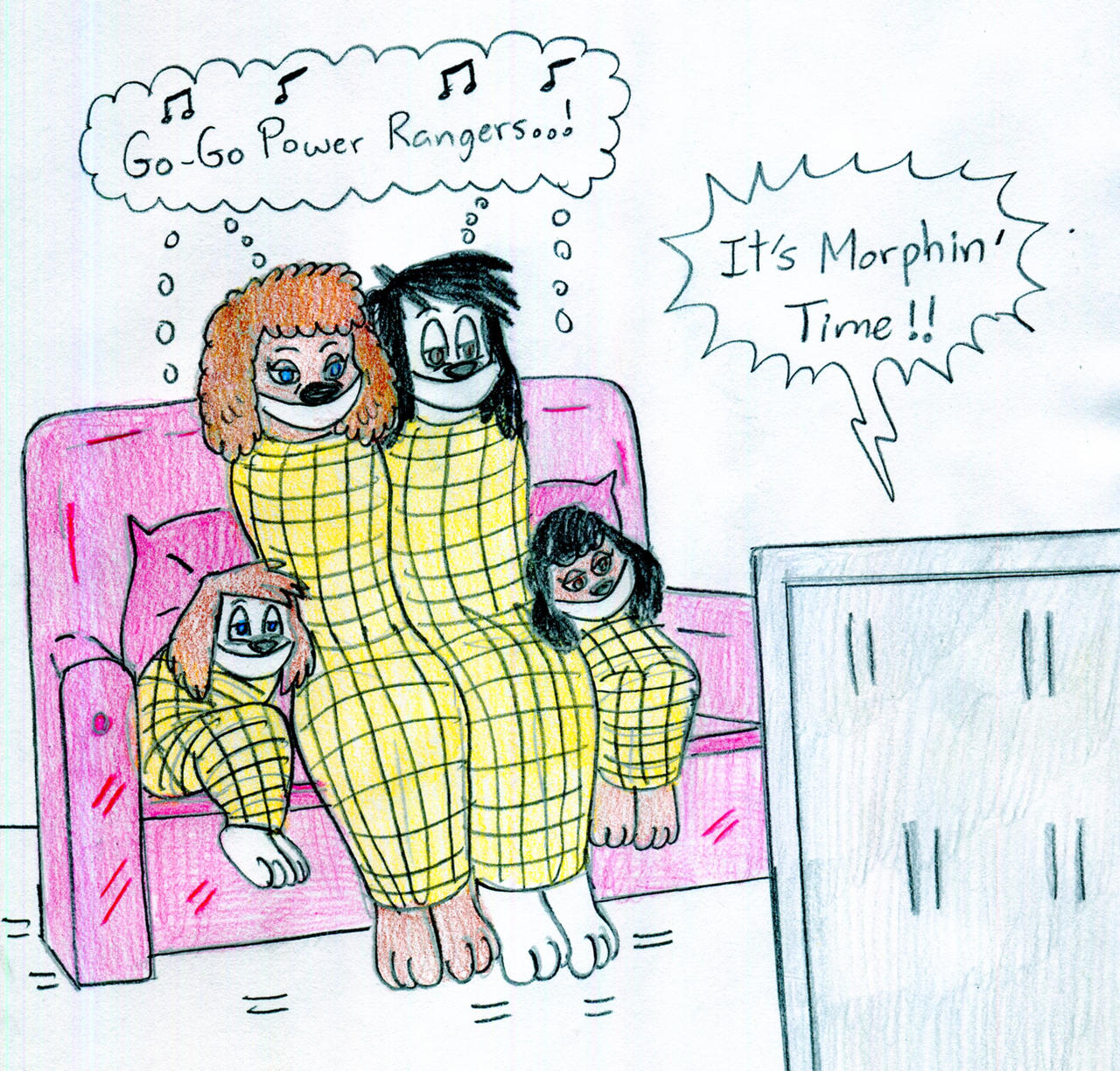 TiedUp Canine Family TV Time by JoseRamiro on DeviantArt