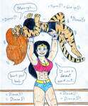 Wrestling Wonder Woman vs Tigra by Jose-Ramiro