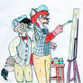 Artistic Fox and Weasel