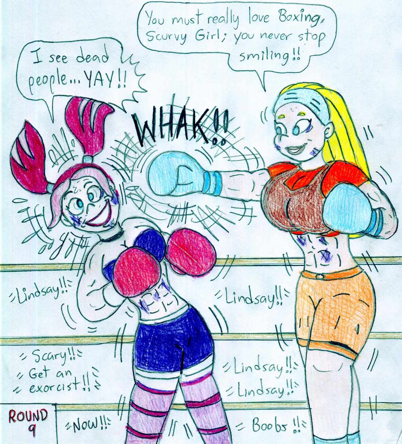 Bed Boxing Deviantart Boxing Lindsay vs Scary Girl by Jose-Ramiro on DeviantArt