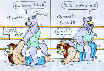 Wrestling Bernard vs Papa Werewolf by Jose-Ramiro