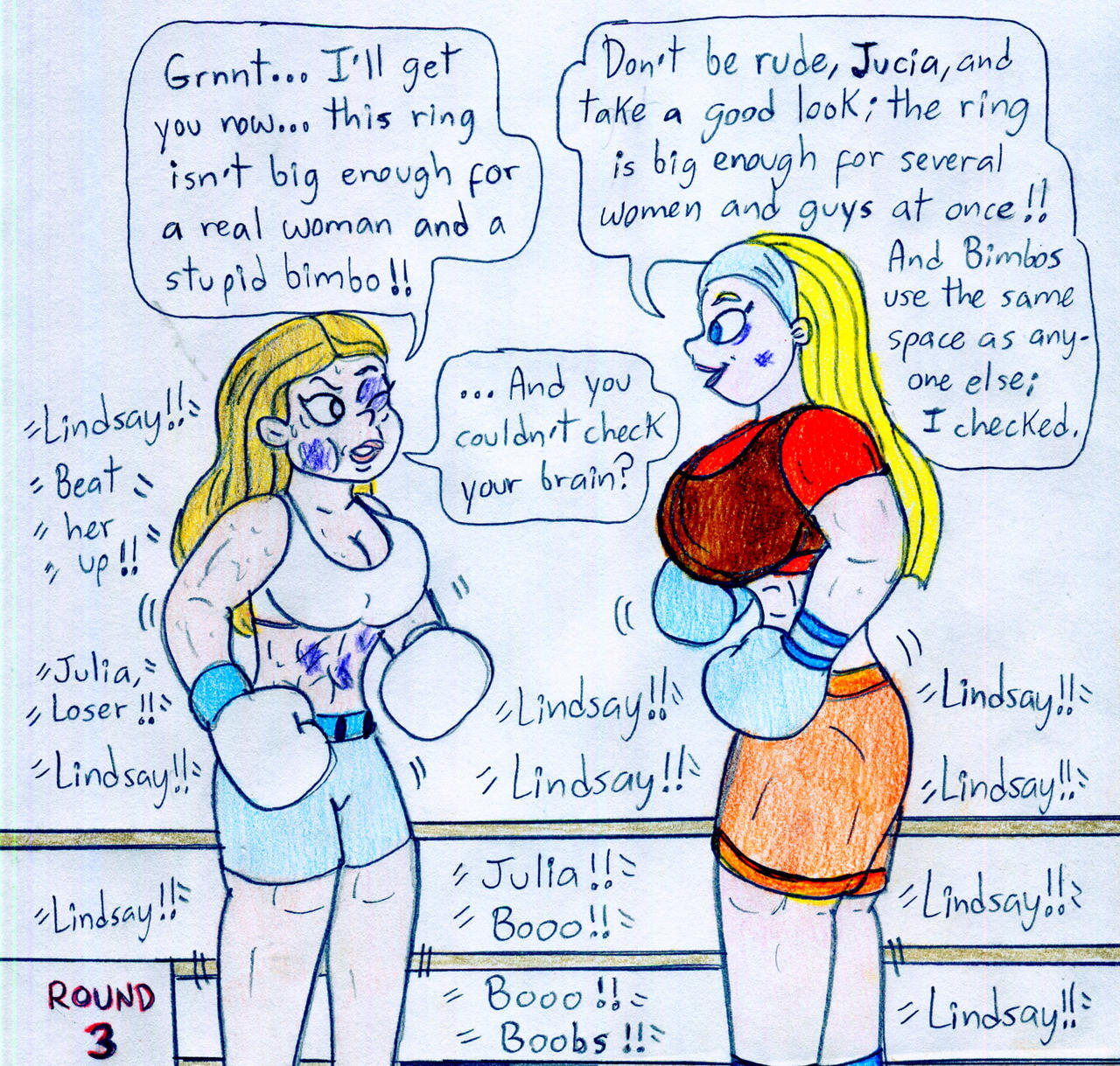 Bed Boxing Deviantart Boxing Lindsay vs Julia by Jose-Ramiro on DeviantArt