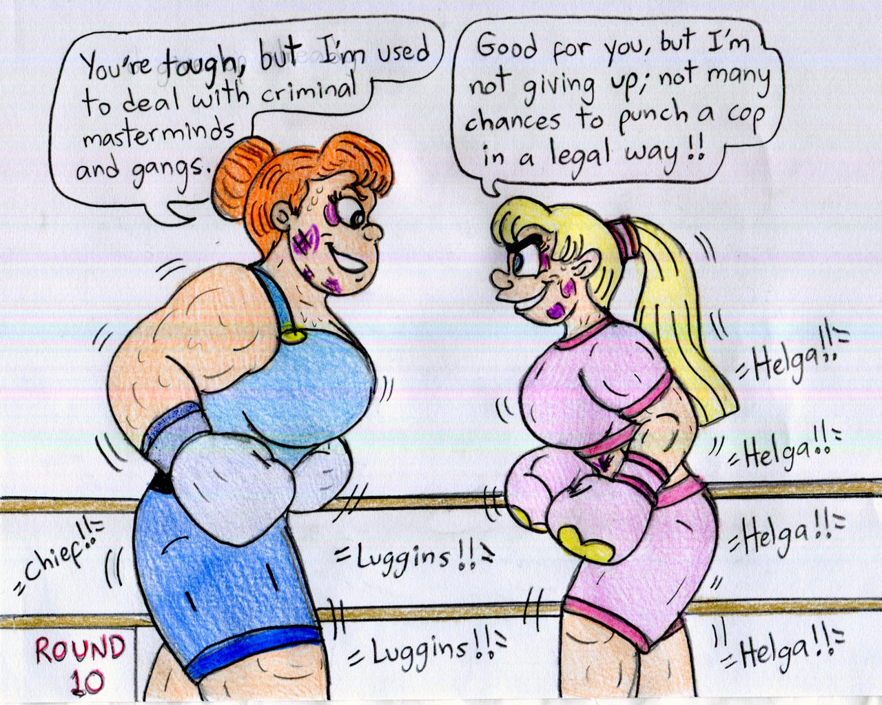 Boxing Helga vs Misty Luggins