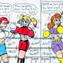 Boxing Harleen and Babs vs Alix and Sabrina