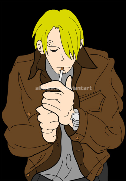 Sanji Smoking in Leather WIP