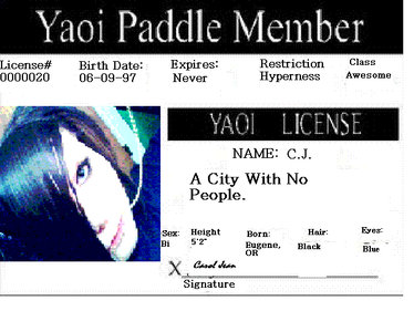 Yaoi Paddle Membership Card