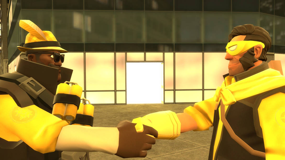 Yellow Shackman Mr Yellow handshakes Yellowman by attilamaxsiolo on DeviantArt