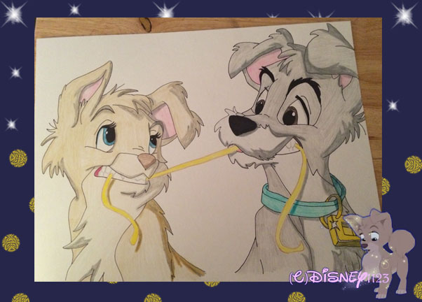 Lady and the Tramp II- Angel and Scamp Drawing by Disney1123 on DeviantArt