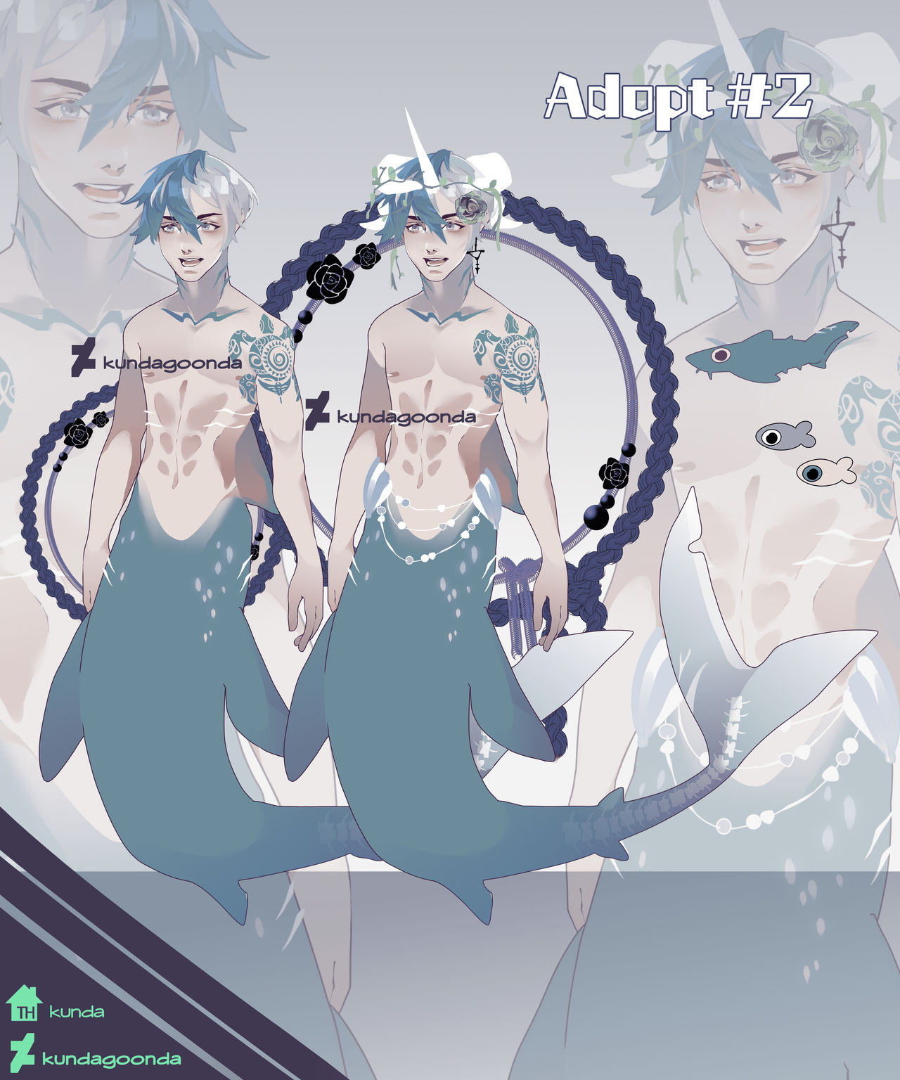 Merman Fish Open Adopt #2 : Merman Open by KundaGoonda on DeviantArt