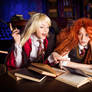 Merida and Rapunzel studing