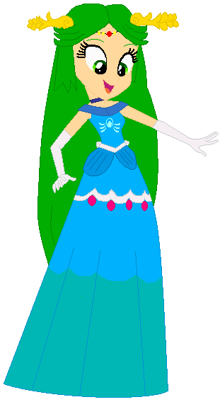 Cindertena in a royal ball dress