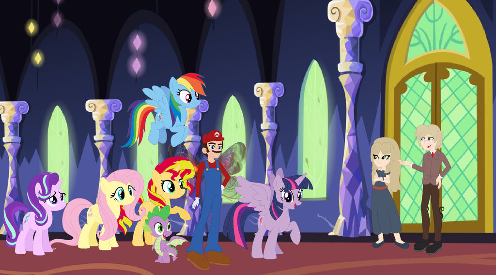 Mario and ponies meets Alice and Riba by user15432 on DeviantArt