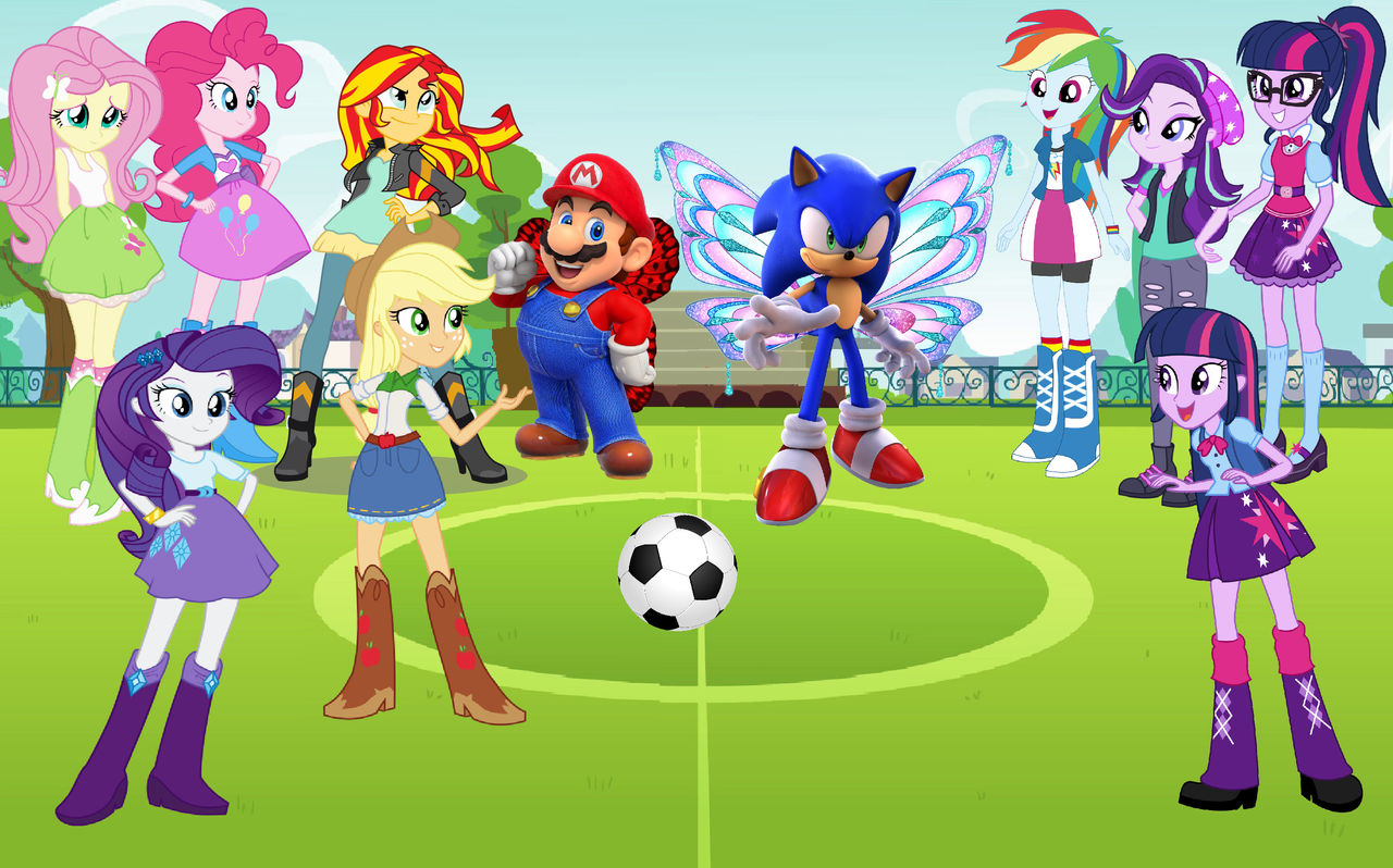 Mario and Sonic trains the Equestria Girls by user15432 on DeviantArt