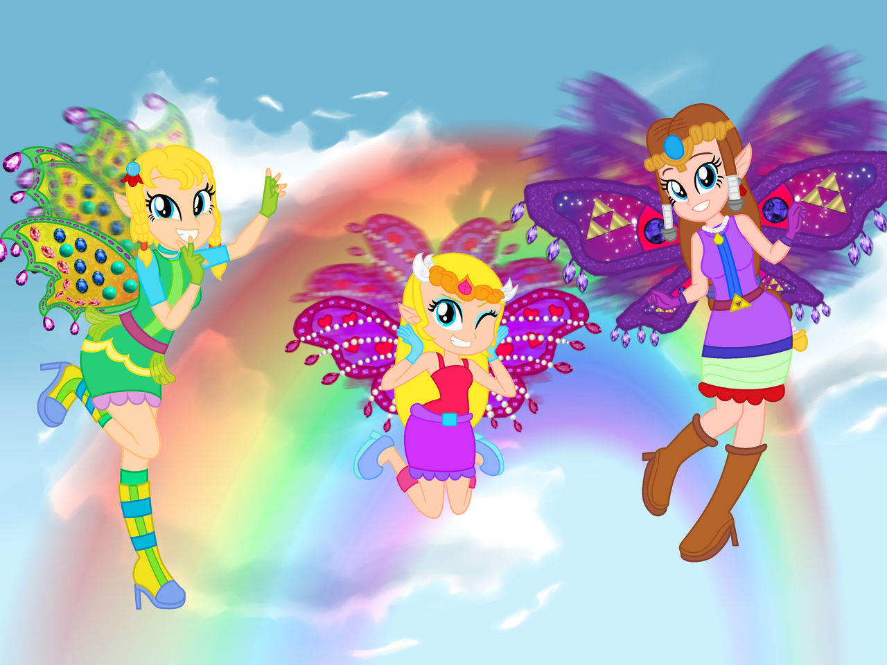 User15432 Believix Zelda Girls Flying in the Sky by user15432 on DeviantArt