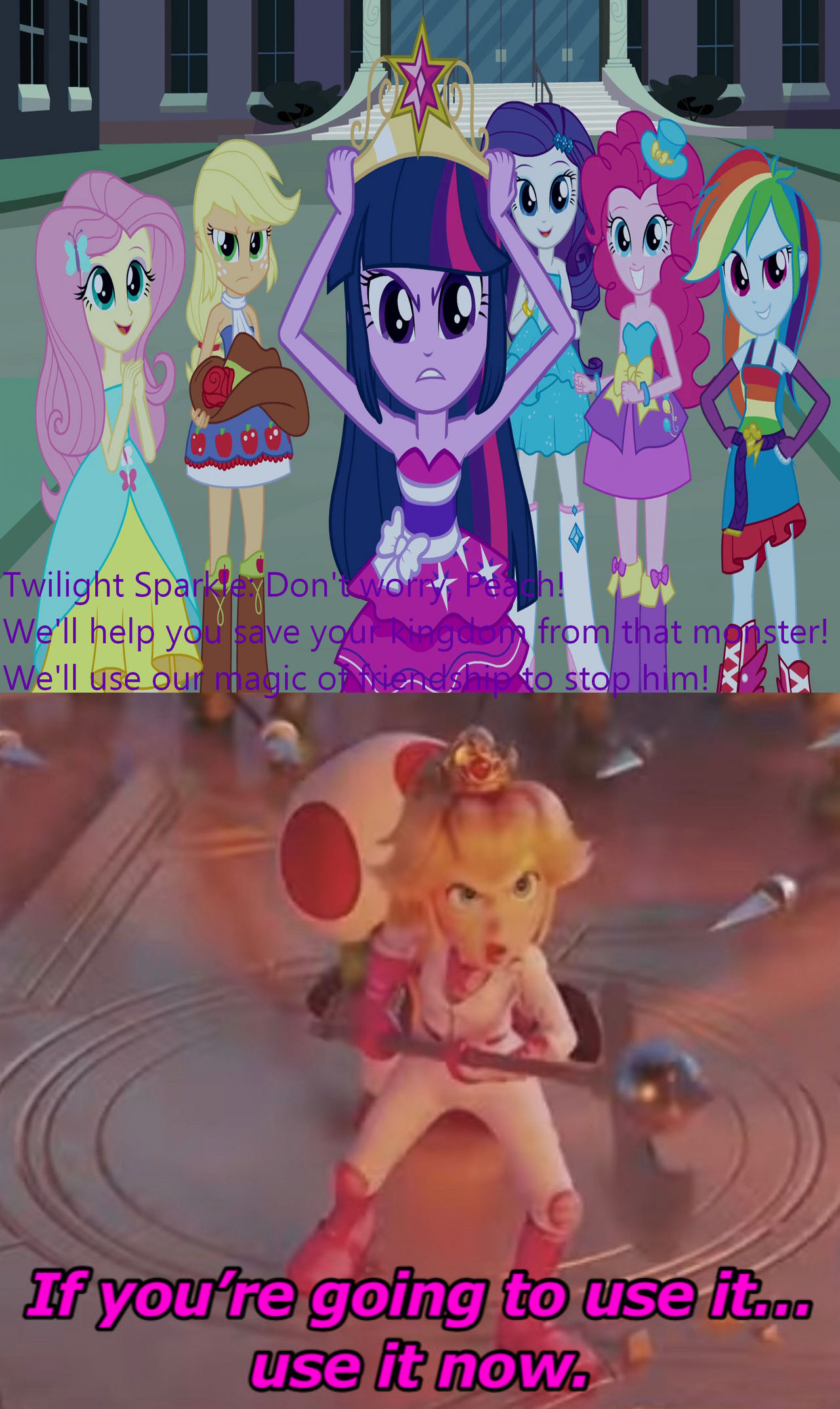 Humane 6 helps Princess Peach by user15432 on DeviantArt