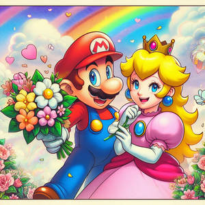 Mario x Peach (AI Image)