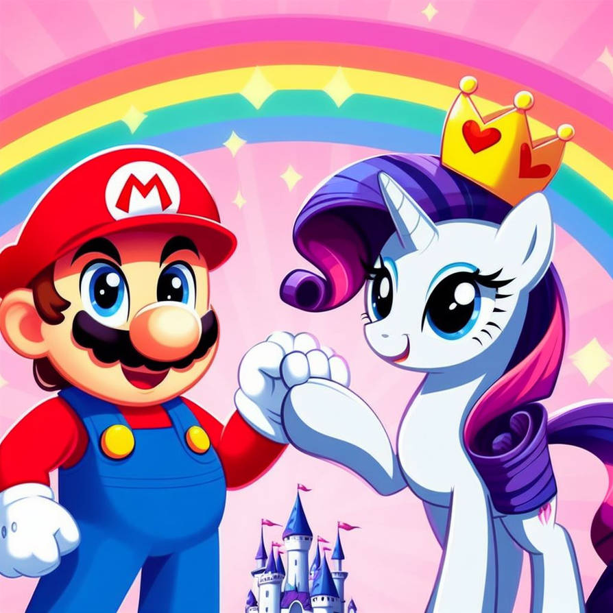 Mario Rarity Mario and Rarity (AI Image) by user15432 on DeviantArt