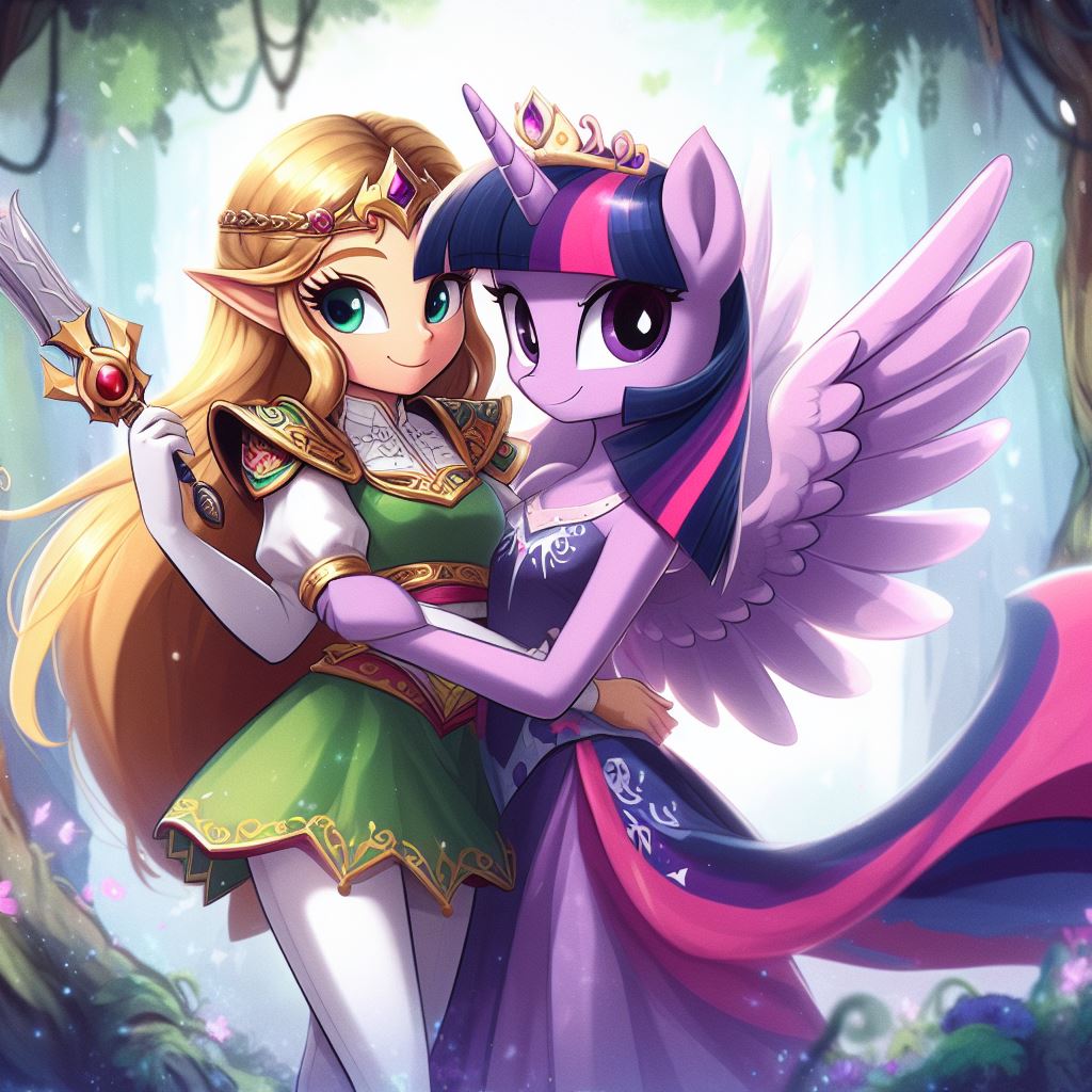 User15432 Princess Zelda and Twilight Sparkle (AI Image) by user15432 on DeviantArt