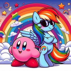 Kirby and Rainbow Dash (AI Image)