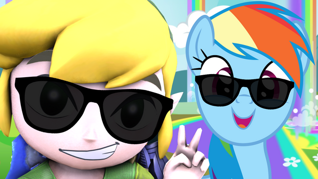 Toon Link and Rainbow Dash Take Selfies