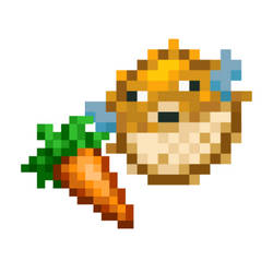Pufferfish eating carrot(MC style)(Zero effort)