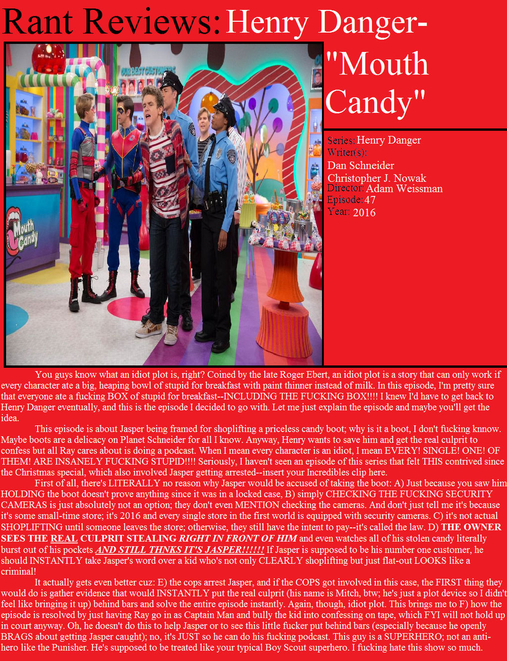 Candy Rant Rant #11- Henry Danger- 'Mouth Candy' by KingZanderSanchez-i on DeviantArt