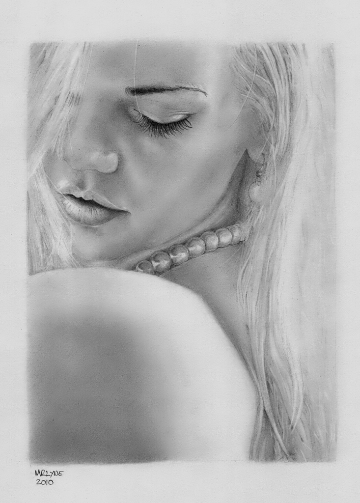 Blonde girl pencil