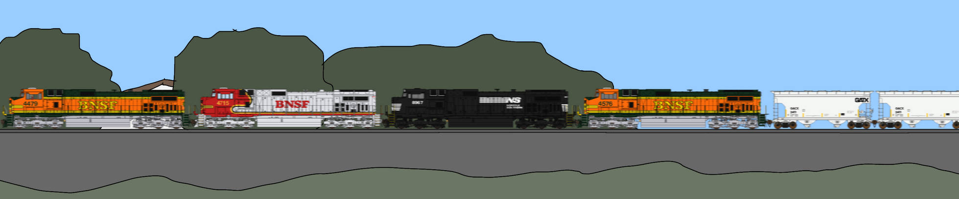 Deviantart Bnsf Train BNSF hopper train (2006) by Coolartist102010 on DeviantArt
