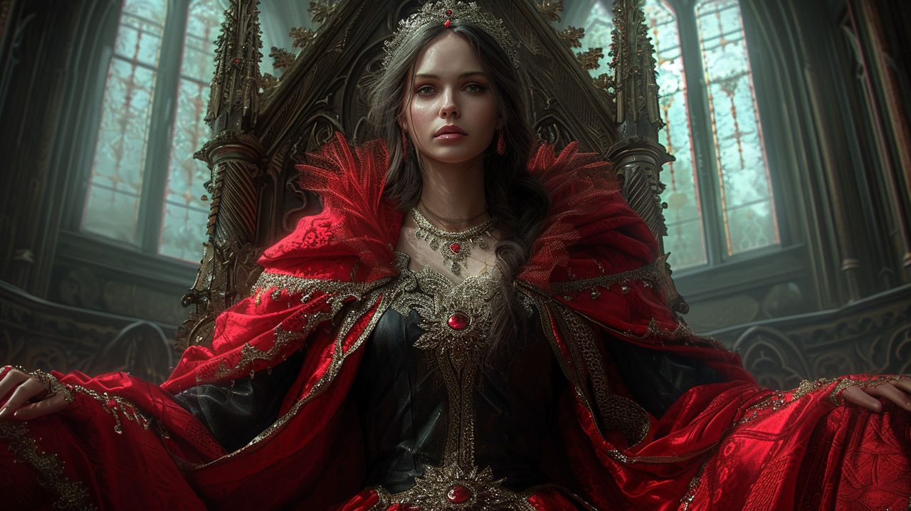 Amazingly beautiful queen, sitting on throne by silver7ight on DeviantArt