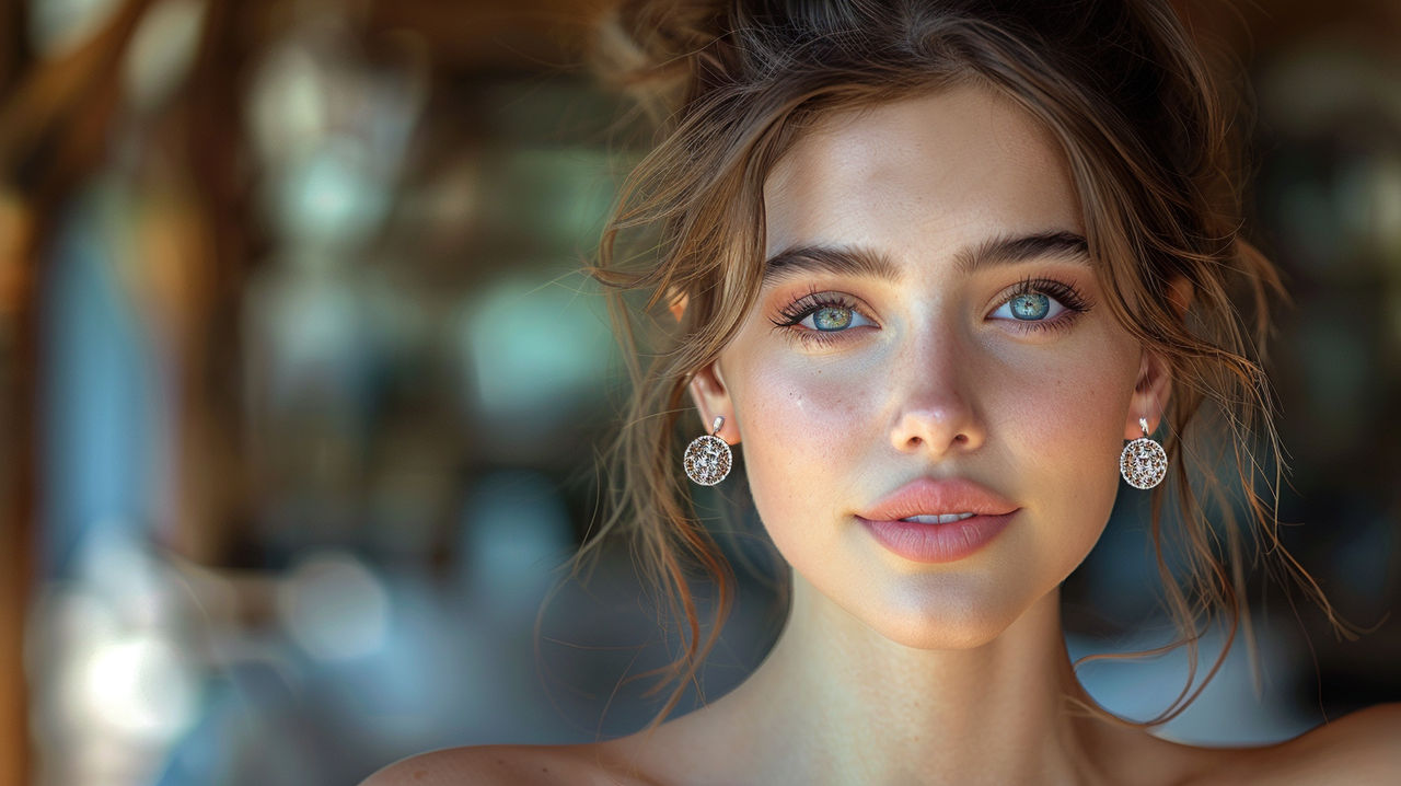 Slightly Less Pretty h96ven Kind pretty woman slightly smiling. Earring by silver7ight on ...