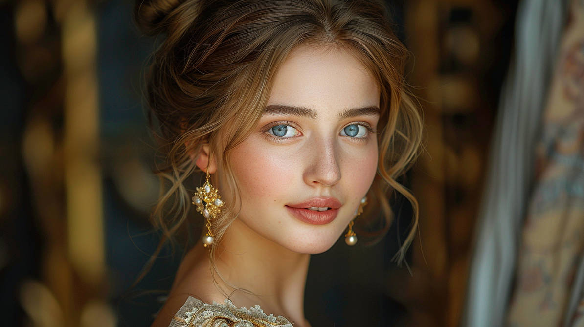 Slightly Less Pretty h96ven Kind pretty woman slightly smiling. Earring by silver7ight on ...