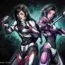 Tifa and Aerith in Sci-fi armor