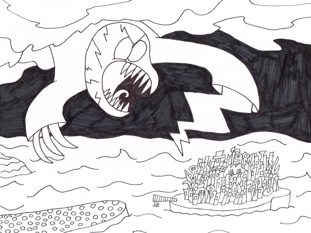 Huff Monster Huffingtober 26, Monster in the Monsoon by thecrazyworldofjack on ...